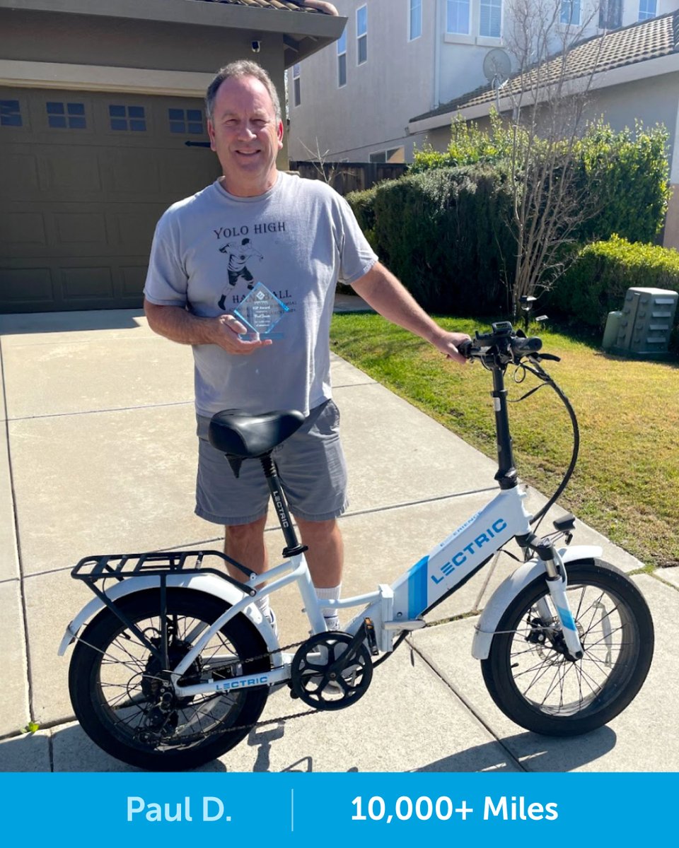 lectricebikes's tweet image. “It’s changed my life.” 💬

Paul D. found freedom and movement again through his Lectric and now he’s ridden over 10,000 miles!

Our VIPs (Very Important Pedalers🚲) inspire us every day.
If you’ve hit 5,000+ miles, join the club and claim your award! ➡️ lectricebikes.com/pages/vip