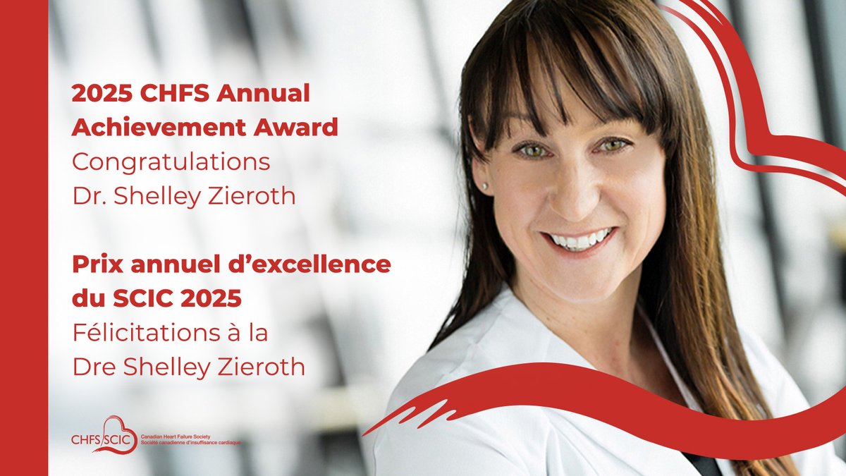 CanHFSociety's tweet image. Congratulations to Dr. Shelley Zieroth, recipient of the 2025 CHFS Annual Achievement Award! 🏆

A true leader in #HeartFailure care, research &amp;amp; education. Thank you for inspiring the next generation. 💙