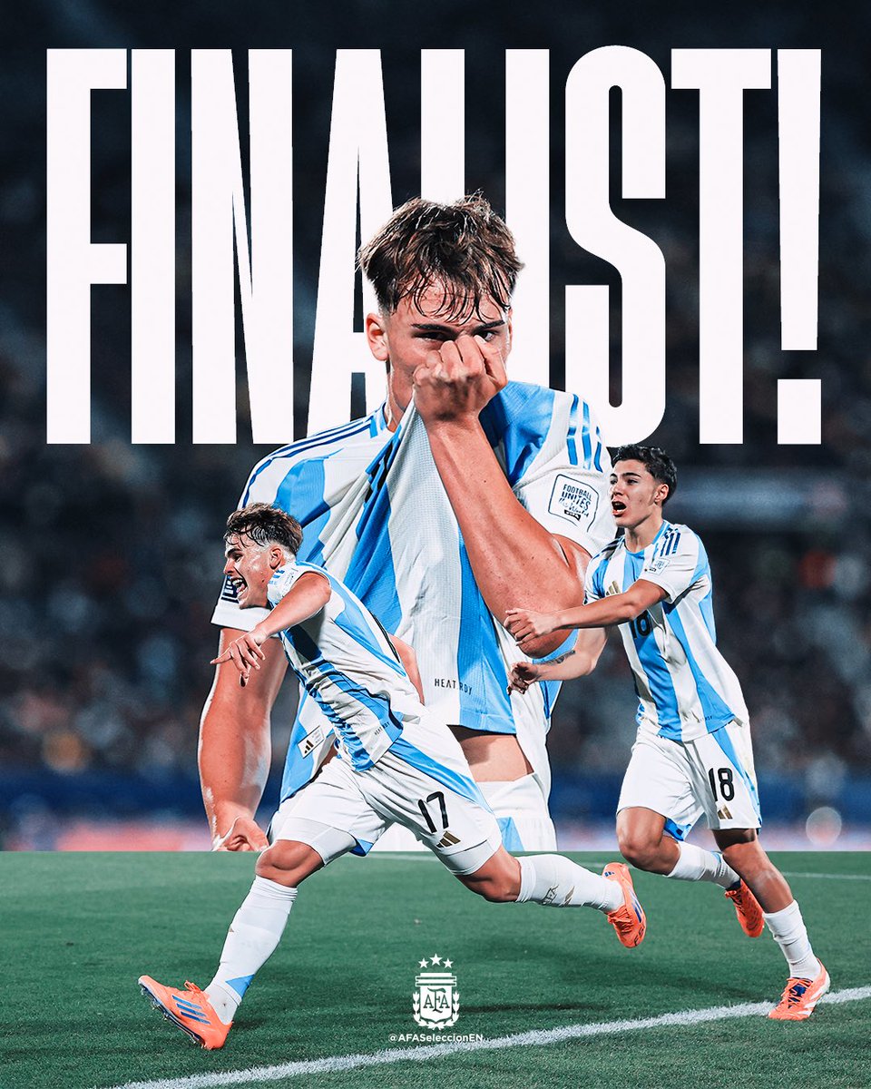 𝐀𝐑𝐆𝐄𝐍𝐓𝐈𝐍𝐀 𝐅𝐈𝐍𝐀𝐋𝐈𝐒𝐓 🇦🇷🏆

We're so proud of you, guys!

#U20WC