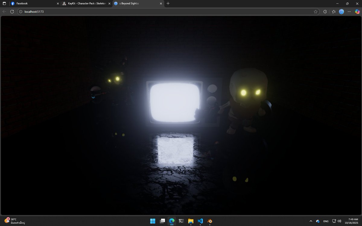 bagideastudio's tweet image. Test theme and lighting, made with Three.js WebGPU. Created for the GameDev.tv Halloween Jam 2025.
Had 10 days to make it spent 6 on game design, only 4 left... will I make it in time? &gt;__&lt;