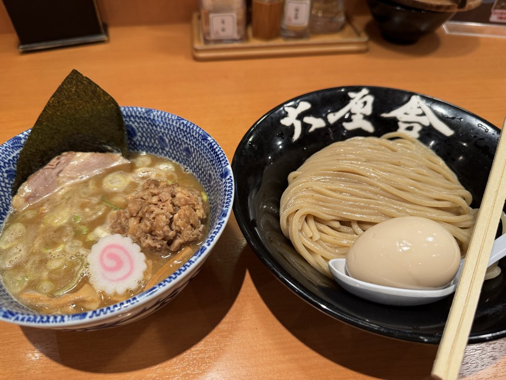 六厘舎の朝限定つけ麺、ごちそうさまでした😋