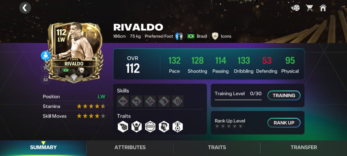 Thank you EA for updating Rivaldo's card #FCMobile 🫶
