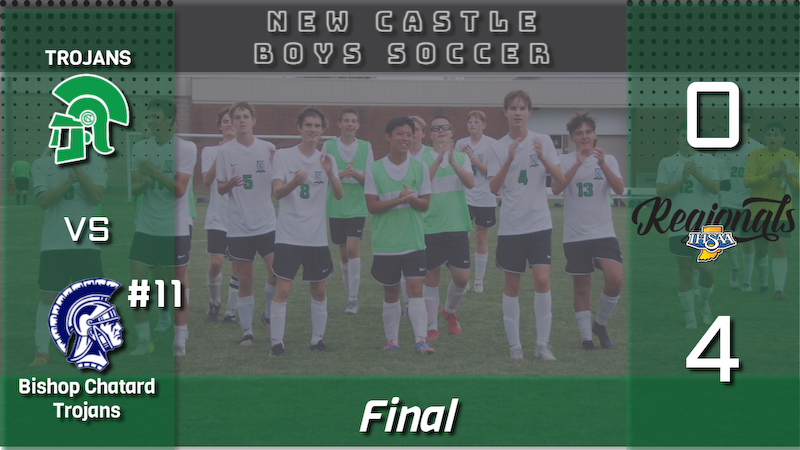 A lot of grit shown by the Trojans but it's not enough as their season comes to an end at the hands of 11th ranked Bishop Chatard.  Thank you Seniors!!