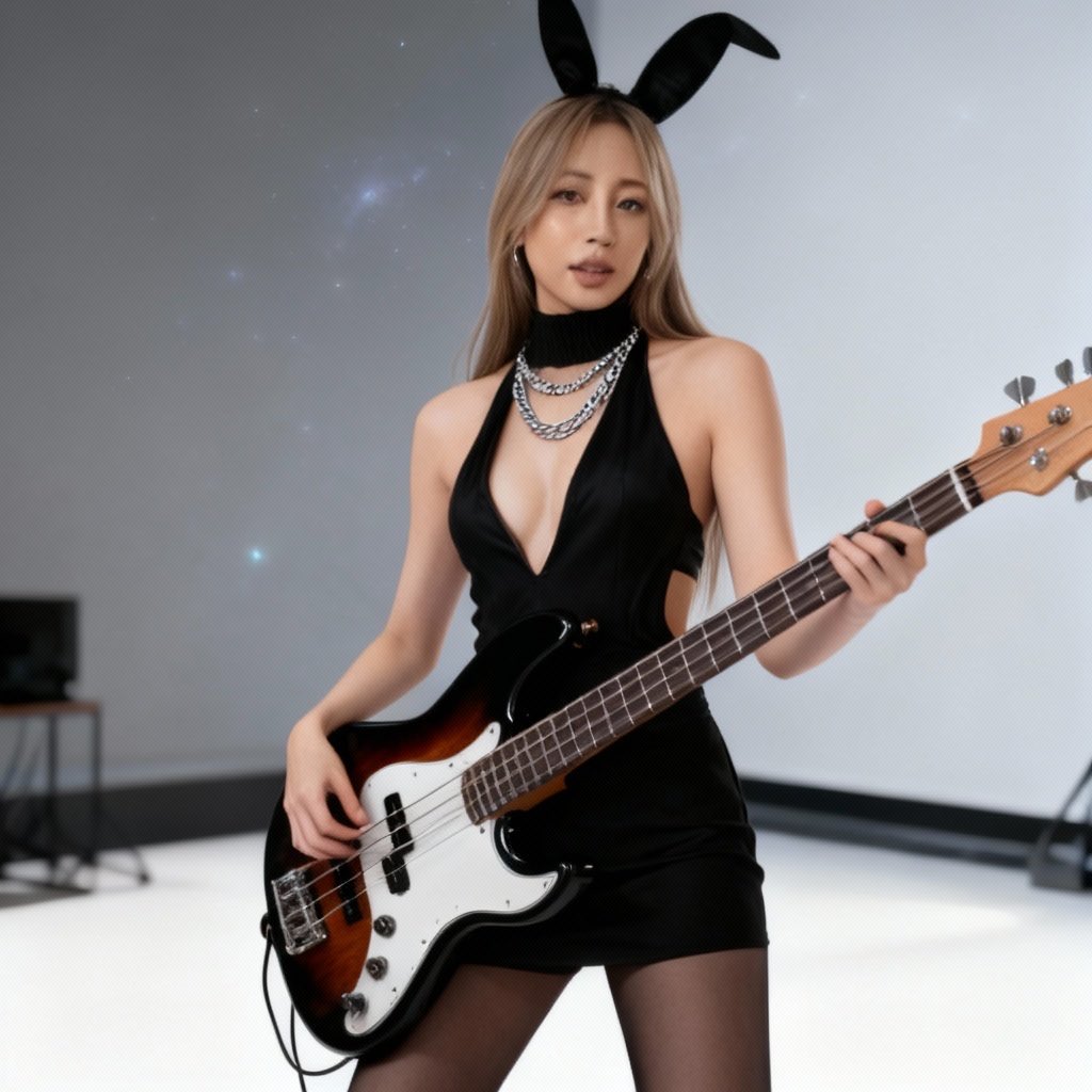 Pale_Algorithm's tweet image. Higgsfieldだとこんなん出せるのか。バニーガールバンドでMV作ってみたいところ。
 #higgsfield