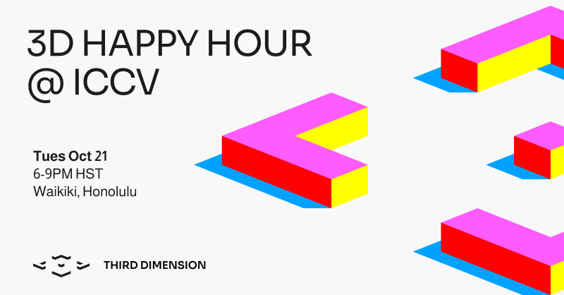3rddimensionai's tweet photo. 3D Happy Hour with Third Dimension
📅 Tues, Oct 21 | 6-9 PM HST
📍 Waikiki, Honolulu

Connect with top researchers working in 3D over food &amp; drinks and learn more about Third Dimension.

Space is limited, register now: https://t.co/G1rkf1Tm1D https://t.co/gWFJNSBLiX