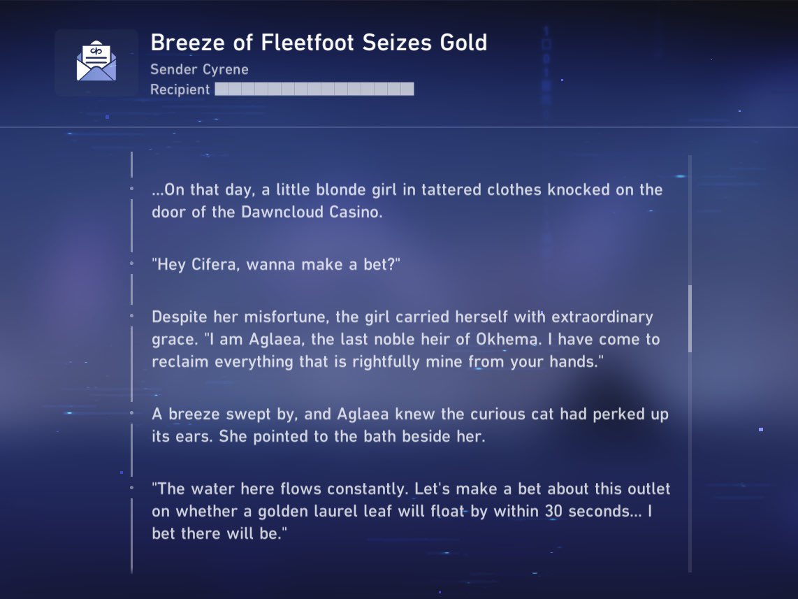 flameheirs's tweet photo. in cycle 6,269,299, aglaea and cipher's roles were reversed?! zagreus made gambling popular in amphoreus and cipher became the richest person in okhema. instead, aglaea was a very poor child and cipher was the one to gift her with a pair of boots 😭 https://t.co/54kc1P5MhU