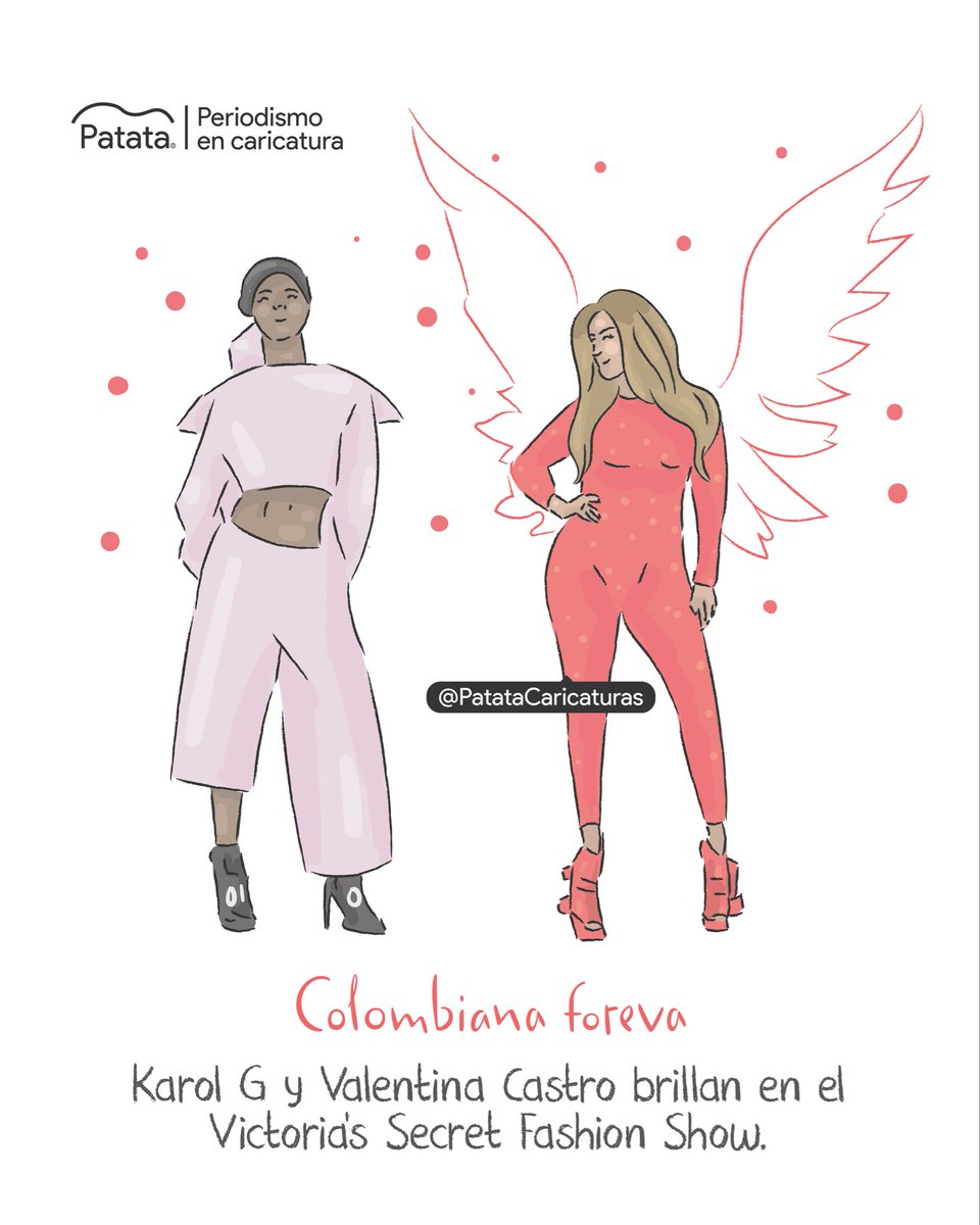 PATATAdibujo's tweet image. 🇨🇴👠 Las colombianas Karol G y Valentina Castro brillan en el Victoria's Secret Fashion Show
