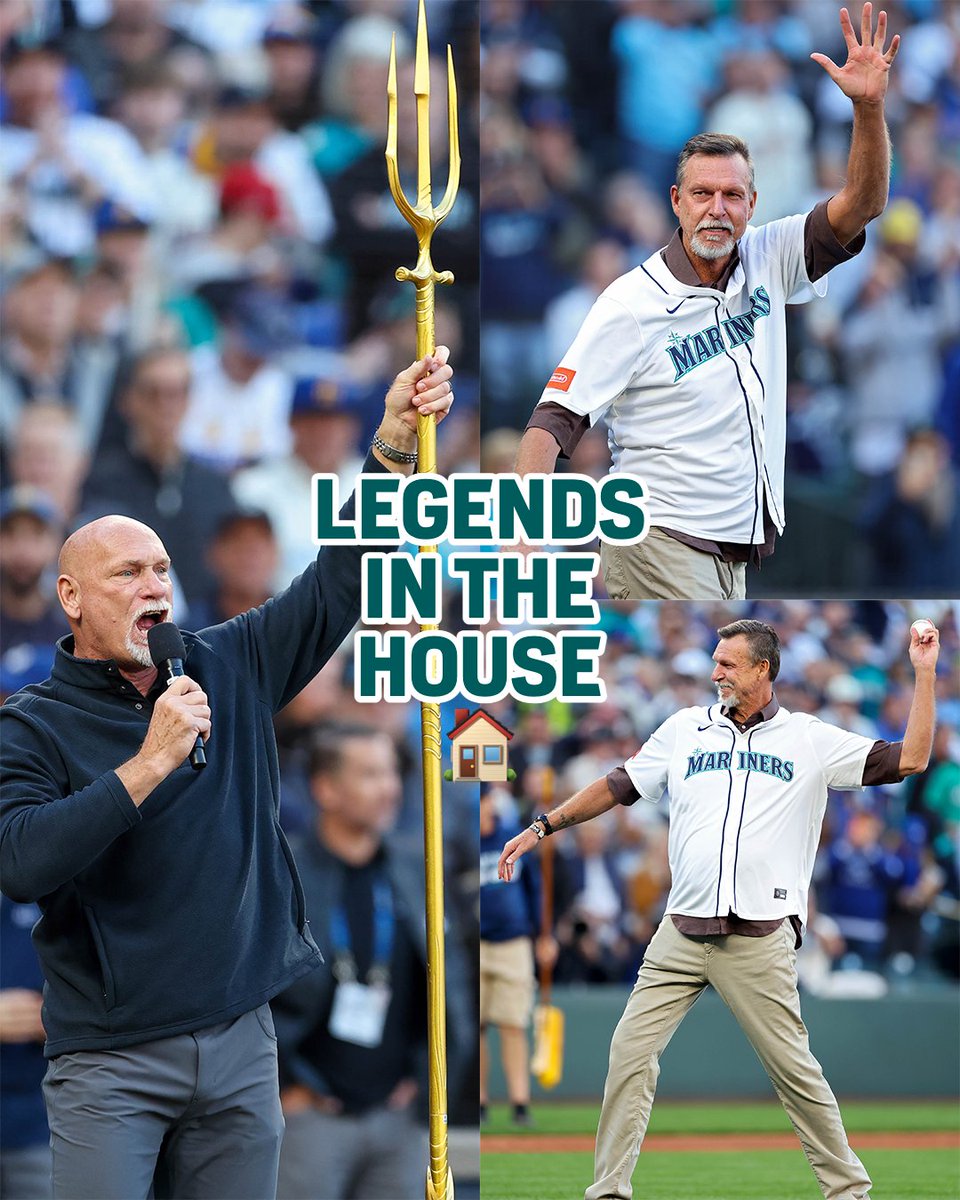 The Big Unit and Bone had @TMobilePark roaring before Game 3 🤩 #SeizeTheMoment 