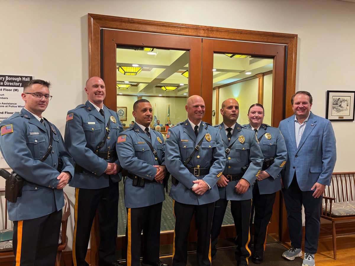 It was great to be back at Shrewsbury’s Borough Council Meeting for the promotions of Capt. Tracy Polk, Lt. Jessica Boyd, Sgt. Angel Marerro, Sgt. Tyler Fox, &amp; the swearing-in of Ptl. Nicholas Page. Thank you all for your dedication to keeping Shrewsbury &amp; Monmouth County safe.