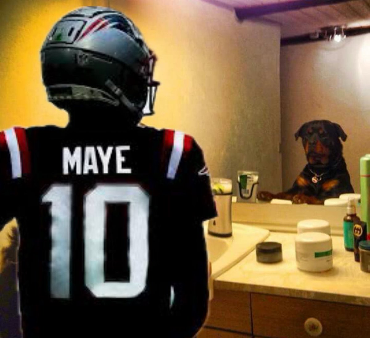 Drake Maye looking in the mirror.