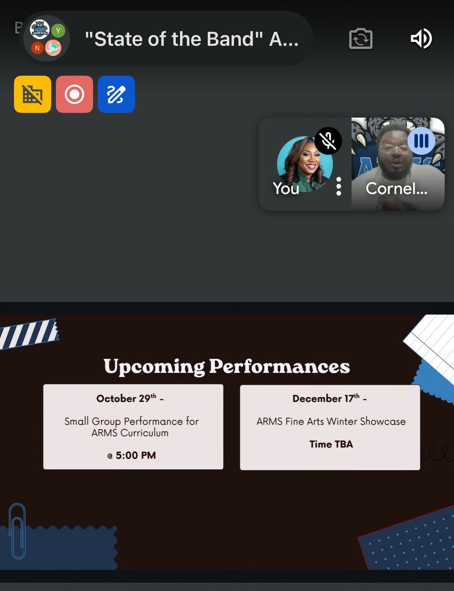 AOAddison_'s tweet photo. This evening our @ArmsJags Band Director Mr. Blanding hosted a virtual State of the Band Address to keep our families informed, inspired, and in tune with all things ARMS Band! 💙🐾 @LibraLBrittian @BWashing10 https://t.co/4GSnZ8ZY6W