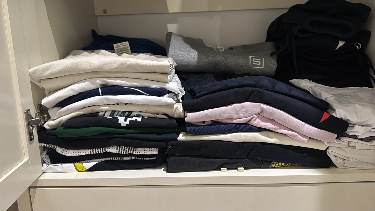 Hackathon and merch tshits on the left

Normal tshirts on the right