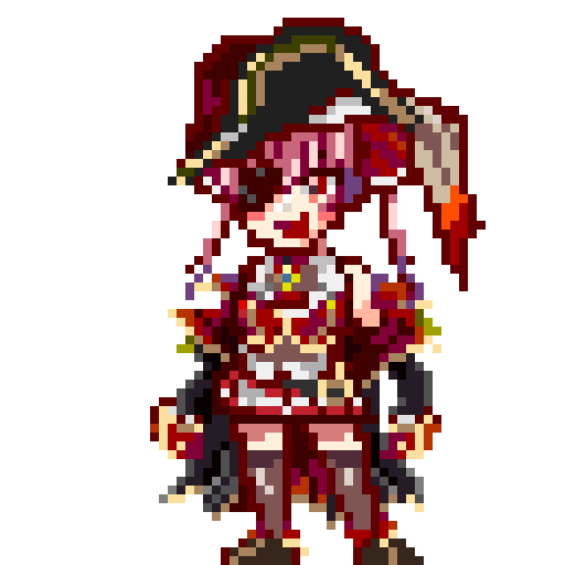 宝鐘マリン船長のドット絵です
 #ドット絵  #ピクセルアート  #宝鐘マリン  #ホロライブ  #Vtuber  #マリンのお宝