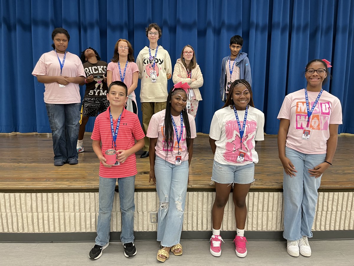 MMS students and staff showed their support by wearing pink today for Breast Cancer Awareness Month! 💗🎀 #PinkOut #BreastCancerAwareness #MMSPride