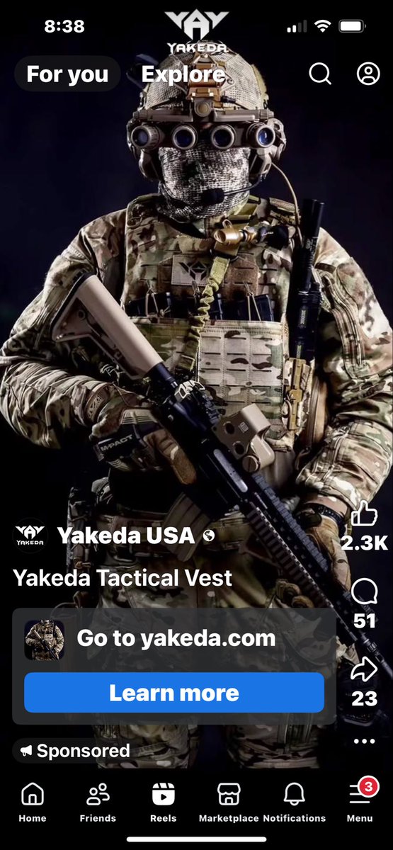 greevy64's tweet image. Any civilian that buys this tactical gear obviously doesn’t understand what the second amendment is about, neither does the vendor selling it. It’s definitely not needed for hunting. It’s purchased solely for killing innocent children and civilians. #algorithm #TrendingNow