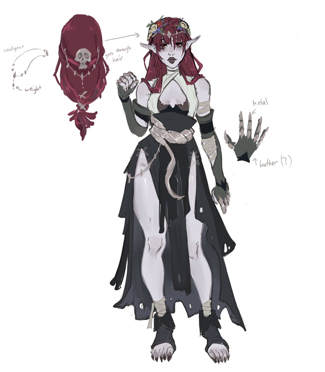 my dnd oc Bellamira, shadow sorcerer dhampir. swamp witch-bitch. not amused.

#oc #dnd5e #dndart #dnd