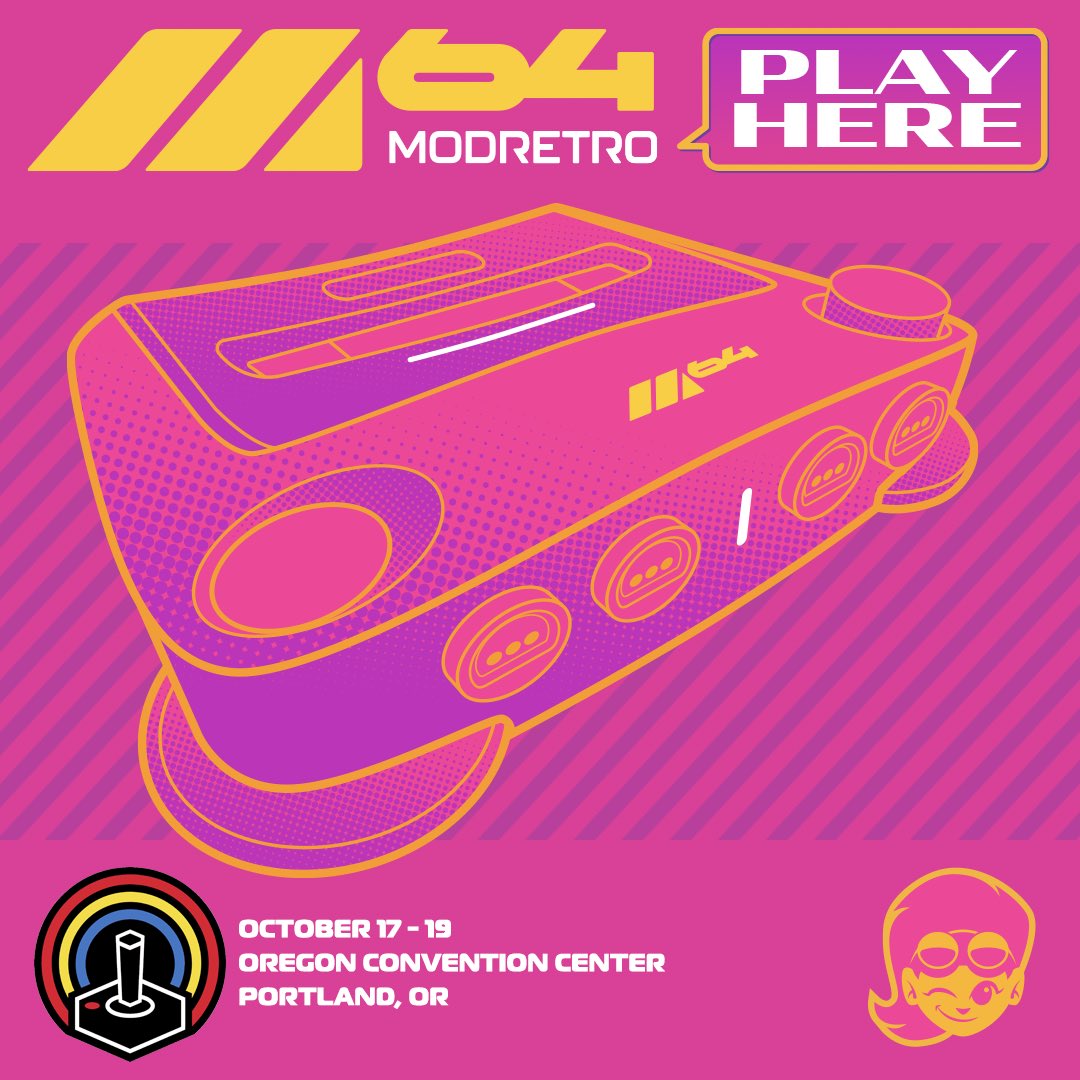 modretro's tweet image. One year ago, we debuted the first playable Chromatic at the Portland Retro Gaming Expo.
This year, we’re returning with the first playable M64.
Come plug in the memories with us at booth 601.