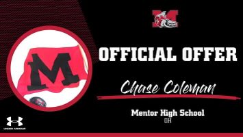 ChaseColeman33's tweet photo. I am very grateful to say I’ve received my 5th D3 offer from Muskingum University! Thank you @CoachStevanus! @Coach_MattGray @MentorRedline https://t.co/glIglXxDAZ