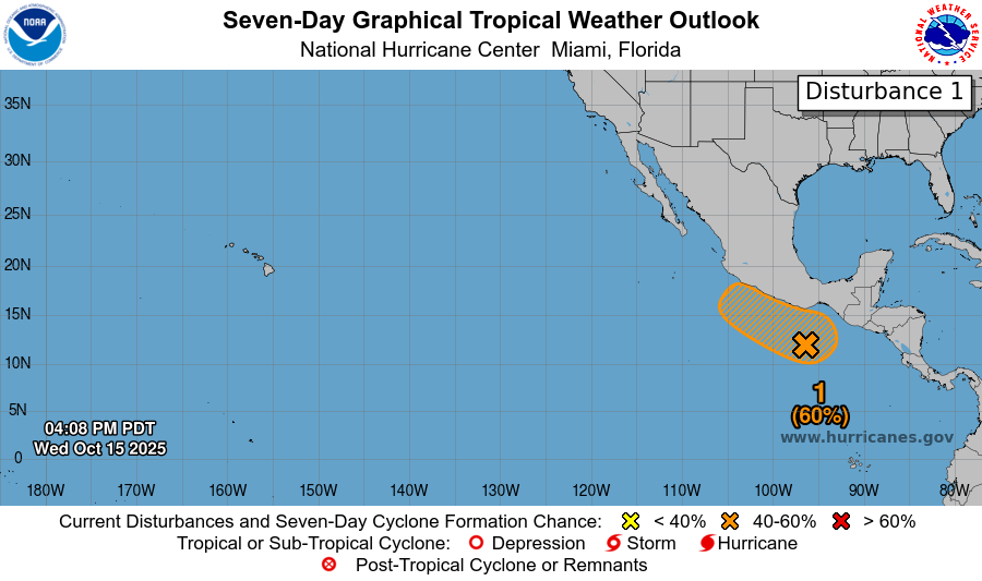 weathermandan10's tweet photo. Invest #96E remains at a 40% chance of development in the next 2 days and a 60% chance in the next 7 days as a Tropical Depression could form late this week or over the weekend as it moves little during the coming days. If it becomes a Tropical Storm, the name would be #Sonia. #tropicaldepression #tropicalstorm #wxtwitter #tropicalupdate #hurricaneseason #tropicswx #BREAKING