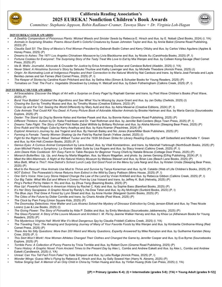 Vivian Kirkfield (@viviankirkfield) on Twitter photo Honored to see ONE GIRL'S VOICE on the California Reading Association EUREKA Awards list! Hope it helps #teachers and #librarians target books to share w/their students. Congratulations to all the authors & illustrators whose books received Gold & Silver Eurekas! <a href="/astrakidsbooks/">Astra Books for Young Readers</a> Honored to see ONE GIRL'S VOICE on the California Reading Association EUREKA Awards list! Hope it helps #teachers and #librarians target books to share w/their students. Congratulations to all the authors & illustrators whose books received Gold & Silver Eurekas! <a href="/astrakidsbooks/">Astra Books for Young Readers</a>