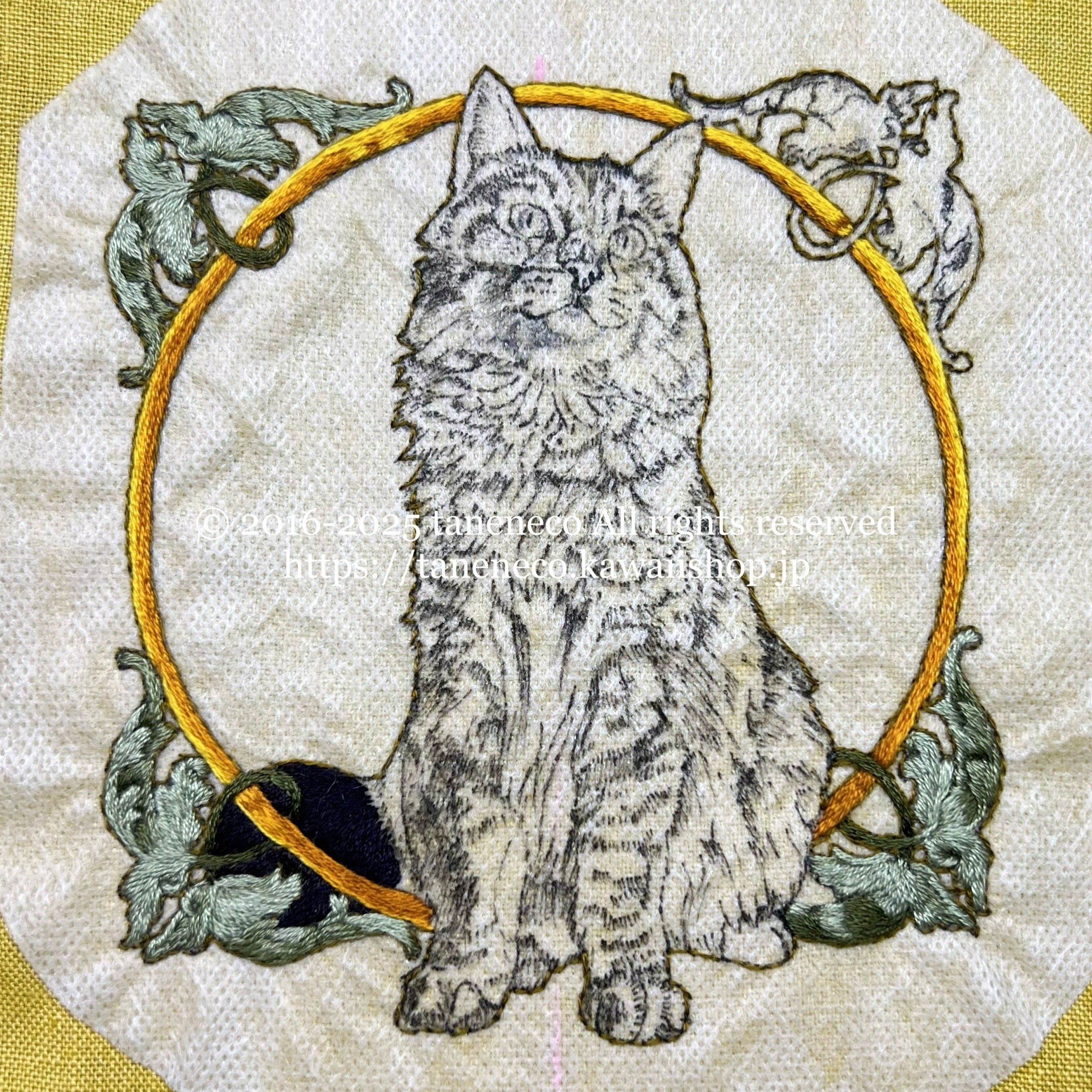 シルバー唐草風景彫刻タタキ（ねこ) シルバー唐草風景彫刻タタキ（ねこ) シルバー唐草風景彫刻タタキ