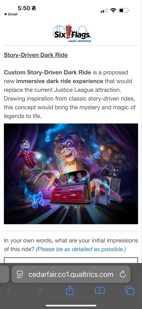 Here are the four ride concepts offered in the <a href="/SFMagicMountain/">Six Flags Magic Mountain</a> survey sent out today…