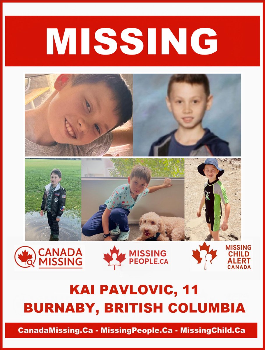 Missing_CA's tweet image. 🔗 Full story: missingpeople.ca/missing-boy-in…
🧭 STILL MISSING MISSING BOY IN BURNABY, BRITISH COLUMBIA – KAI PAVLOVIC, 11
📍 #BC #BritishColumbia #Burnaby