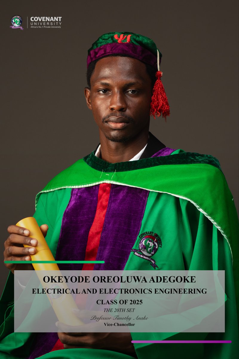 degoke04's tweet image. So close, yet so far.

Having my first F in my final year broke me, and shattered my first class dreams.

Regardless, I’m grateful to God cos 

5 years and 4 SDC hearings later, I’m a graduate of Electrical and Electronics Engineering from Covenant University.👨🏾‍🎓🦅