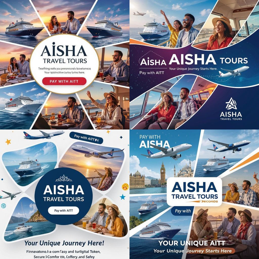 Aisha Travel Tours⇨ (AiTT) ✈️
An innovative global tourism platform built on the Sidra Blockchain,
allowing users to book and pay using AiTT  💳
 all within the principles of Islamic Sharia 🕋
Our mission is to create a decentralized travel system that ensures transparency,
