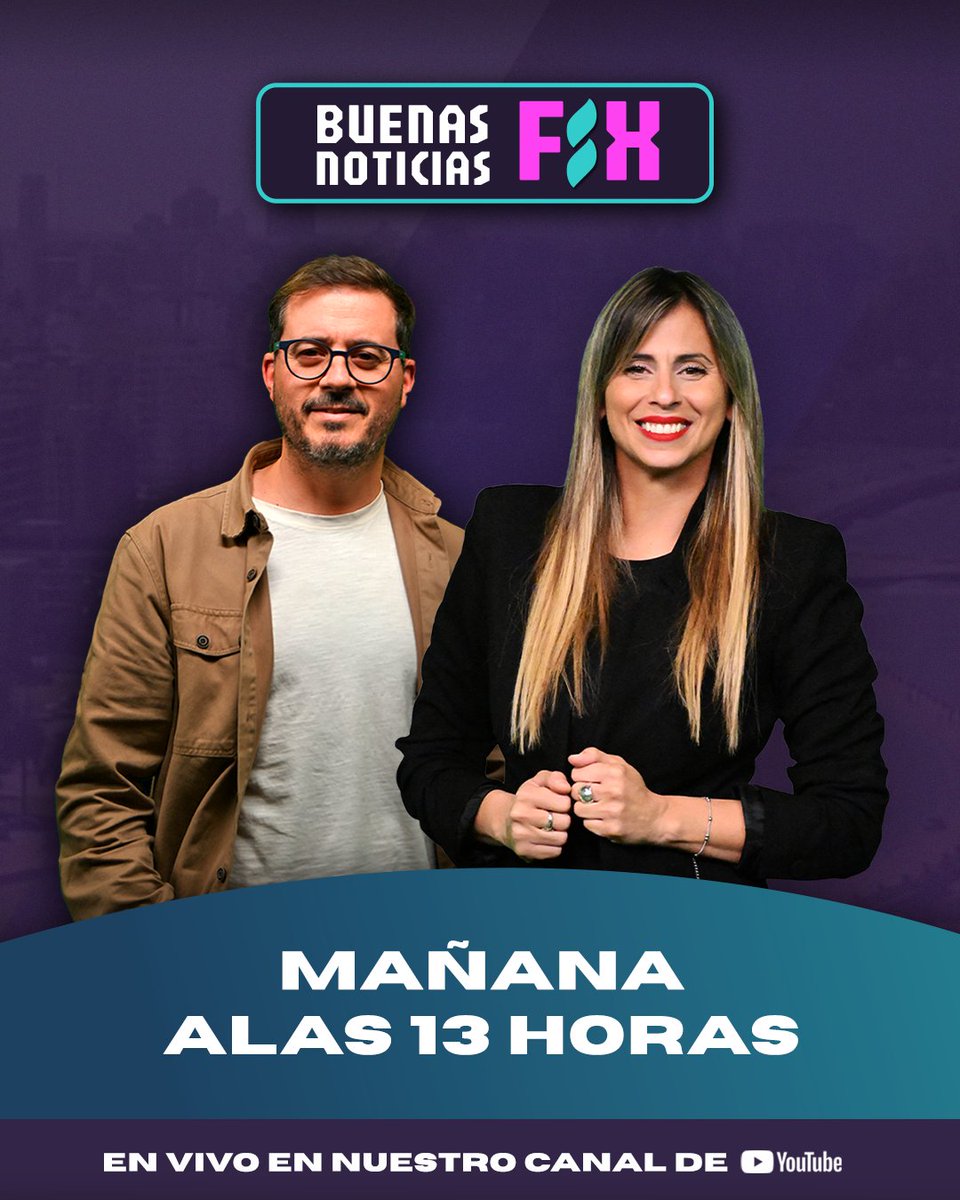 FIX Entertainment (@somosfix) on Twitter photo 📺 ¡MAÑANA EN VIVO! BUENAS NOTICIAS
Con <a href="/SebasGiovanelli/">Sebas Giovanelli</a> - <a href="/analiamaty/">Ana Matyszczyk</a> - <a href="/sofiadul/">Sofía Dulcini</a>
🗞️ Toda la actualidad, lo más importante del día y las mejores historias, contadas por quienes más saben.
▶️ youtube.com/live/cZ5wF-NeK… 📺 ¡MAÑANA EN VIVO! BUENAS NOTICIAS
Con <a href="/SebasGiovanelli/">Sebas Giovanelli</a> - <a href="/analiamaty/">Ana Matyszczyk</a> - <a href="/sofiadul/">Sofía Dulcini</a>
🗞️ Toda la actualidad, lo más importante del día y las mejores historias, contadas por quienes más saben.
▶️ youtube.com/live/cZ5wF-NeK…