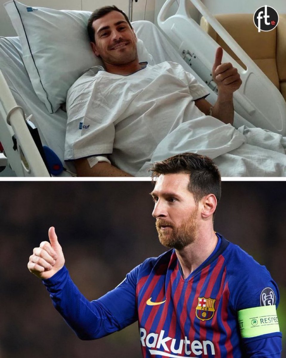 🗣️ Iker Casillas: "Em 2019, tive um ataque cardíaco e fui levado ao hospital. No dia seguinte, recebi uma ligação de um número desconhecido. Atendi e era o Messi.

Ele disse: "Ei, Iker, eu não tinha seu número, mas o Piqué me deu. Espero que você melhore logo. Te mandei um buquê