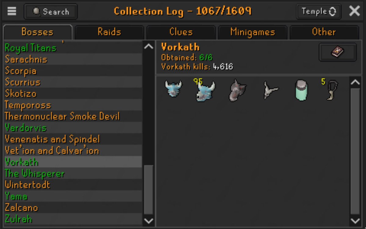 Pet #25 and Vorkath green logged :)