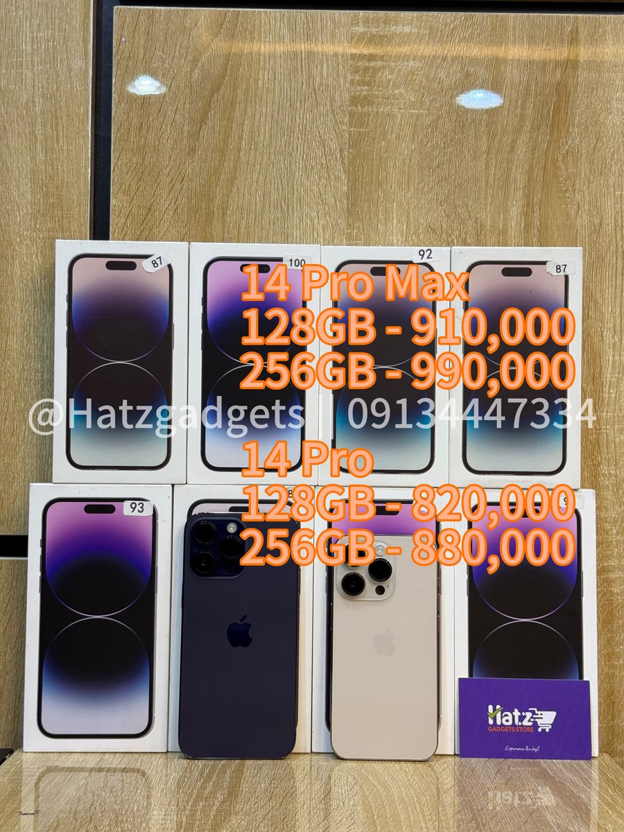 Hatzgadgets's tweet photo. iPhone 15 Series (New-Active BH100 0cc)
iPhone 14 Series (Open Box)

Physical + ESIM

15 Pro Max - 1,350,000
15 Pro - 1,110,000
15 Plus - 870,000
15 - 820,000

14 Pro Max - 910,000
14 Pro - 820,000
14 Plus - 610,000
14 - 560,000

DM/Call:09134447334/Ikeja

Nigeria Reno Osimhen https://t.co/t4Dn5QzdZU