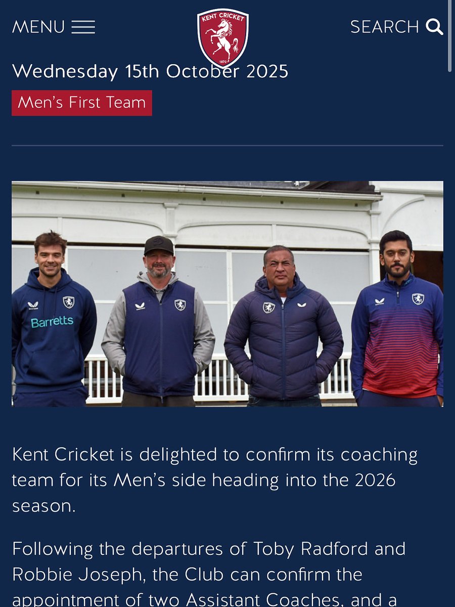 Following a post on the official website of <a href="/KentCricket/">Kent Cricket</a> today (wed 16 Oct 2025), I can confirm that I did not work at Kent at any stage during the 2025. I have been coaching professional batsmen from various national and first class county teams for the past 18 months 🏏