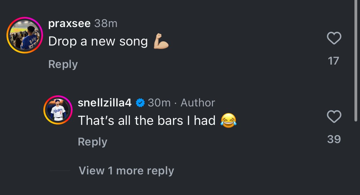 Blake Snell will not be giving us another banger unfortunately 😔