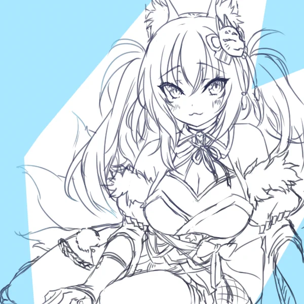 稲荷いろはさんをおえかきす。