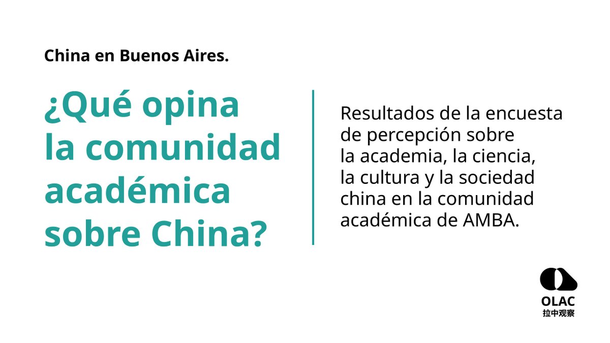 Qué opina la comunidad académica de Buenos Aires sobre China?

Presentamos los resultados de nuestra encuesta de percepción sobre la academia, la ciencia, la cultura y la sociedad China en la comunidad académica de Bs. As. 

En este hilo, te contamos más 🧵