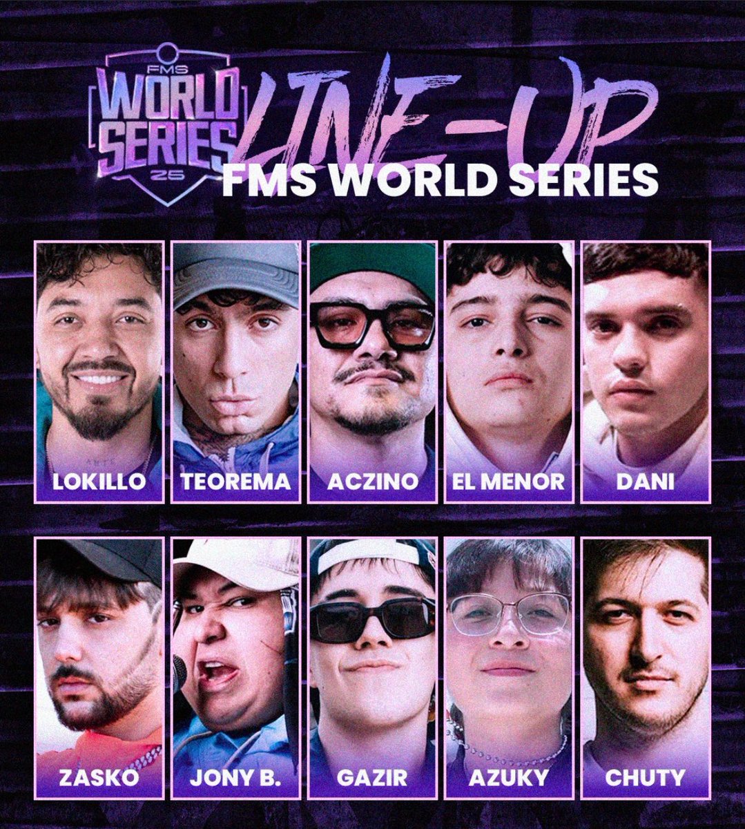 renzopr4's tweet photo. PREDICCIÓN FMS WORLD SERIES 🌎 2025

🥇GAZIR 🇪🇸
🥈EL MENOR 🇨🇱
🥉CHUTY 🇪🇸
4️⃣ACZINO 🇲🇽
5️⃣TEOREMA 🇨🇱
6️⃣ZASKO 🇪🇸
7️⃣AZUKY 🇲🇽
8️⃣JONY BELTRÁN 🇲🇽
9️⃣LOKILLO 🇨🇴
🔟DANI 🇦🇷 https://t.co/MWdjmpcrv8