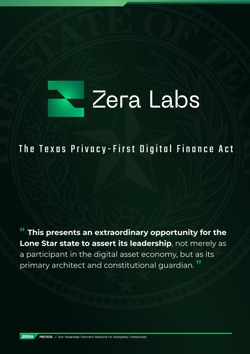 📄“The Texas Privacy-First Digital Finance Act”

Our constituent-led framework: protect private speech/payments, treat code as speech, place liability on misuse, not invention.

Full Act posted as images for those who prefer not to download the PDF.