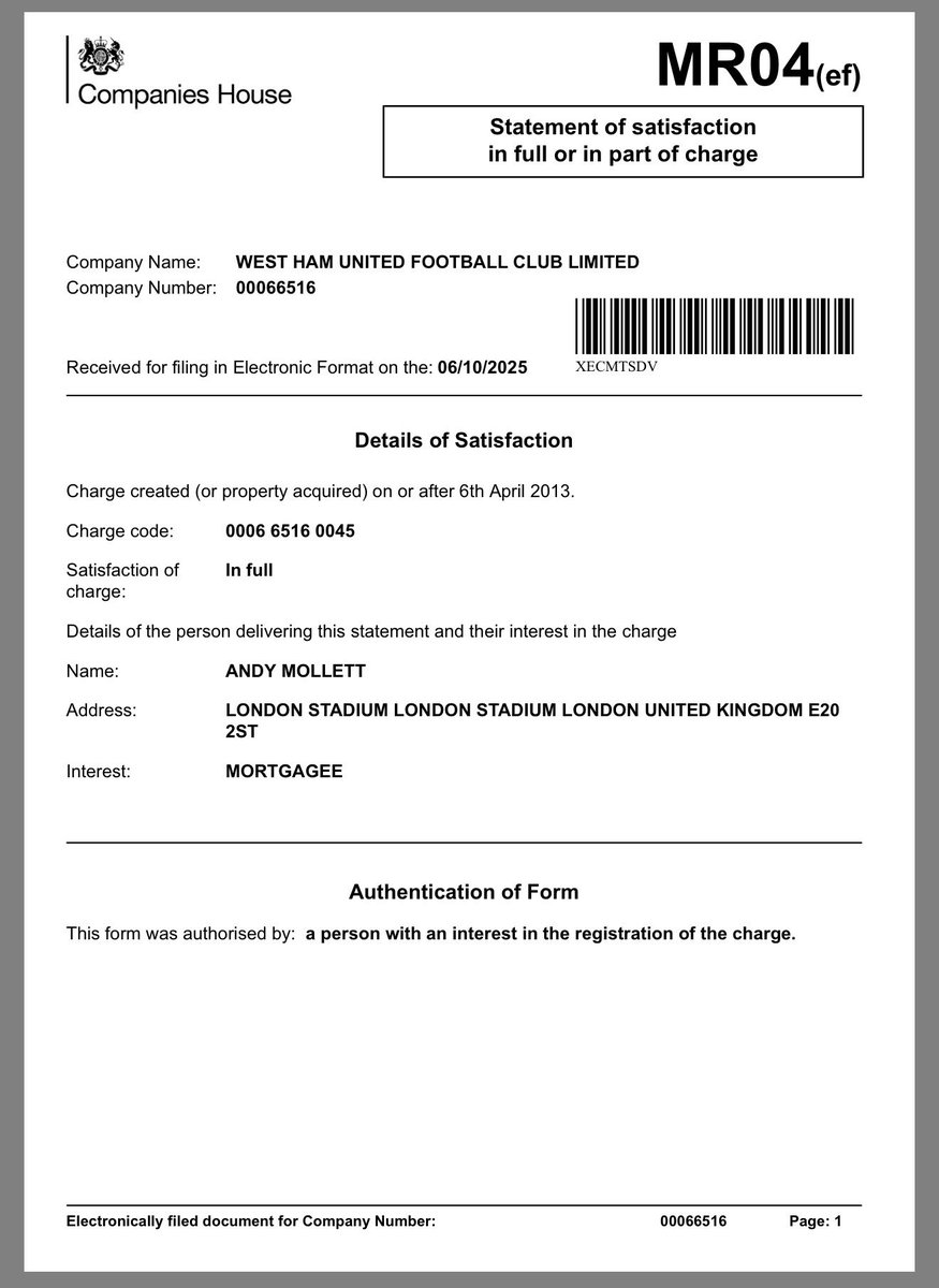 westhamfootball's tweet image. Last week, West Ham United Football Limited filed four separate documents with Companies House showing they had settled four separate loans with Barclays Bank.

Three of these financial agreements relate to August 2023, and the remaining loan is dated July 2024.

In August 2023,…