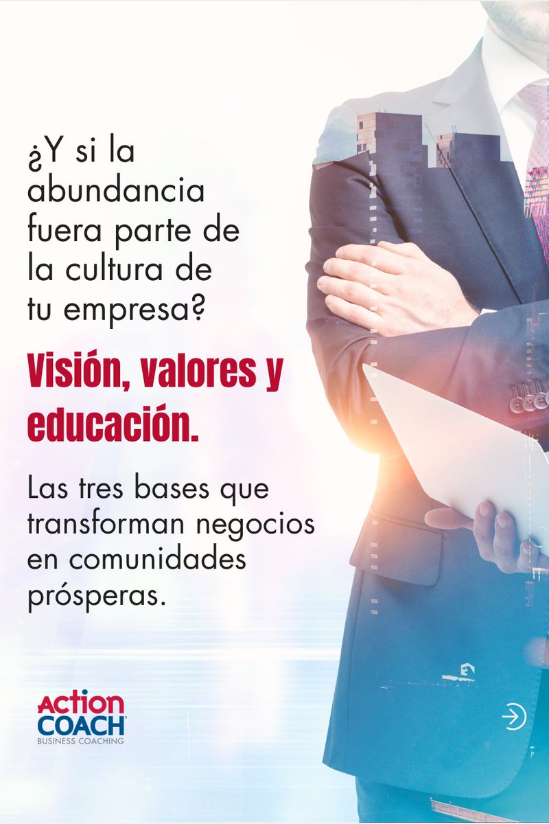 A veces un negocio no necesita más ideas,
solo una mejor cultura. 

Cuando tu equipo aprende y comparte tus valores,
todo empieza a fluir distinto.

✨ Construye abundancia con ActionCOACH.
#AbundanciaEnAcción #CulturaActionCOACH