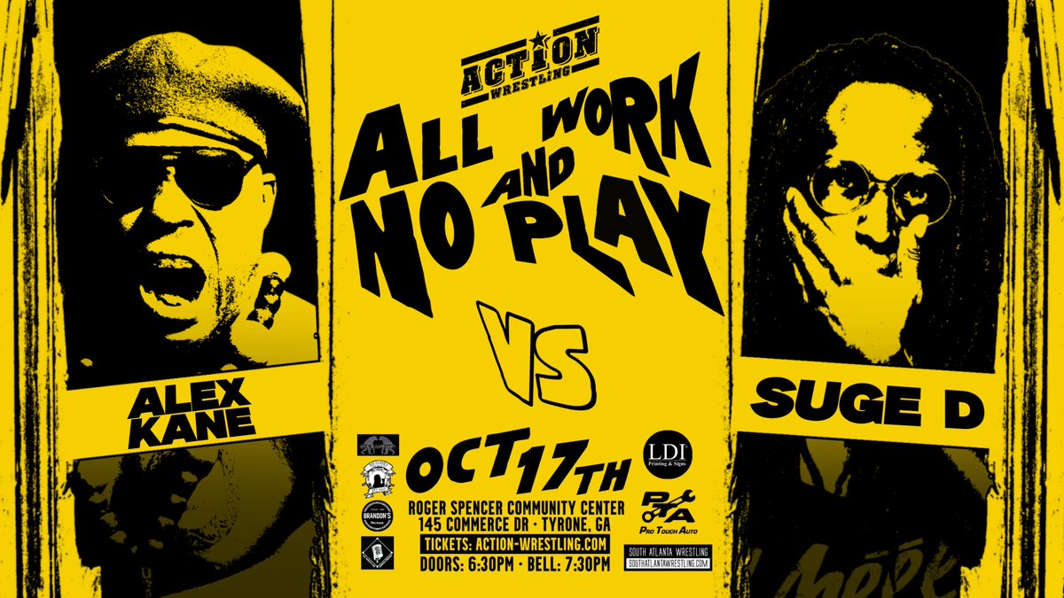 This Friday night LIVE on <a href="/indiewrestling/">IWTV</a> at 730pm ET!

Former team mates collide as <a href="/BomayeBrotha/">Alex Kane is Inevitable. ♎️</a> faces off with <a href="/SugarDunkerton/">Suge Silencio</a>!

Watch #ACTIONPlay LIVE this Friday night!

Thx to <a href="/junkiespod/">The Wrestling Junkies Podcast</a> <a href="/S_ATL_Wrestling/">Armadillo Dave: SAW DC</a> <a href="/LdiNewnan/">LDI Newnan</a>