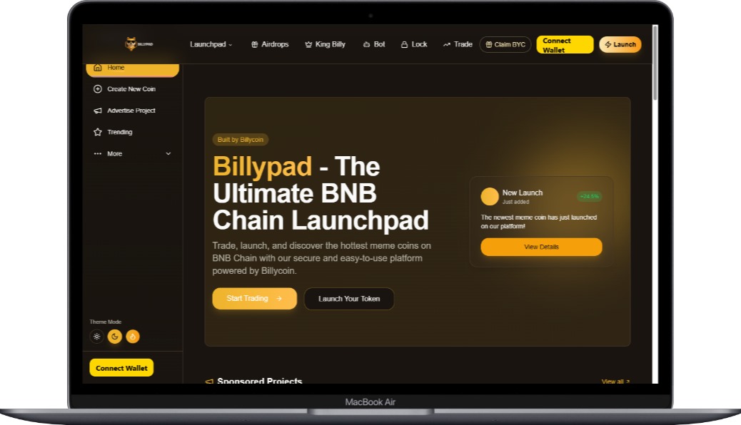 JakebullBnb's tweet photo. A quick snippet of BILLYPAD. 

Like we always say, we are committed to building the next gem. Billycoin is not just a meme.

Billycoin is growing...

No rugs, no fud, just bullish
#BYC #BNB #BNBChain #BNBseason #BNBSZN https://t.co/qZiiCZs2Kv