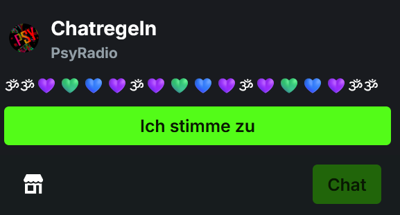 Fr4gHunt3r's tweet image. 🕉💜💚💙💜🕉 
#Chatrules #Chatregeln #PsyRadio @KickStreaming 
😉