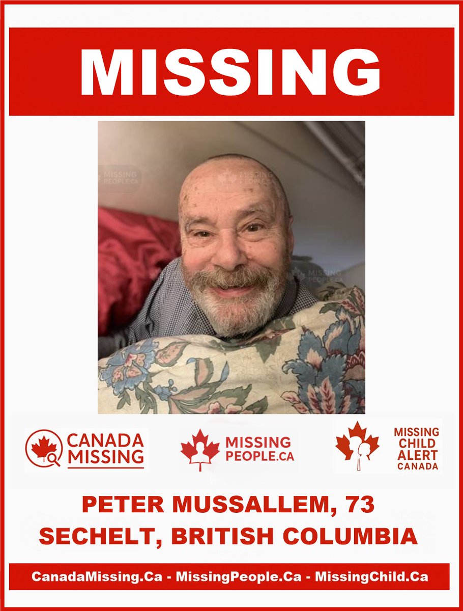 Missing_CA's tweet image. 🔗 Full story: missingpeople.ca/missing-senior…
🧭 MISSING SENIOR MAN IN SECHELT, BRITISH COLUMBIA – PETER MUSSALLEM, 73 – LAST SEEN OCTOBER 14, 2025
📍 #BC #BritishColumbia #Sechelt