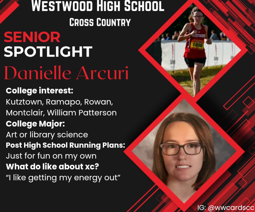 WWCardsRun's tweet image. It's senior week! First up in our spotlight series is Danielle Arcuri #onceacardinalalwaysacardinal
