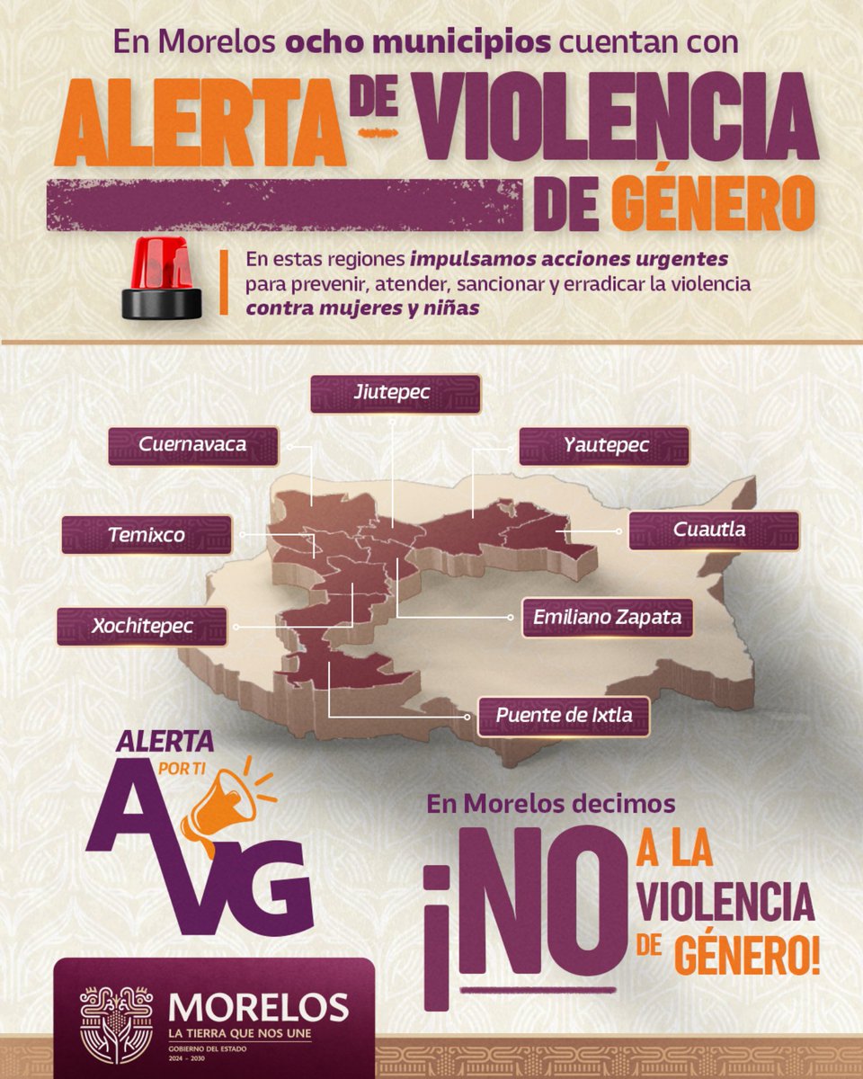 🚨 La Alerta de Violencia de Género es un mecanismo de emergencia que busca proteger la vida, la libertad y la seguridad de las mujeres y niñas en municipios donde se ha detectado un alto nivel de violencia feminicida.🟠🚫