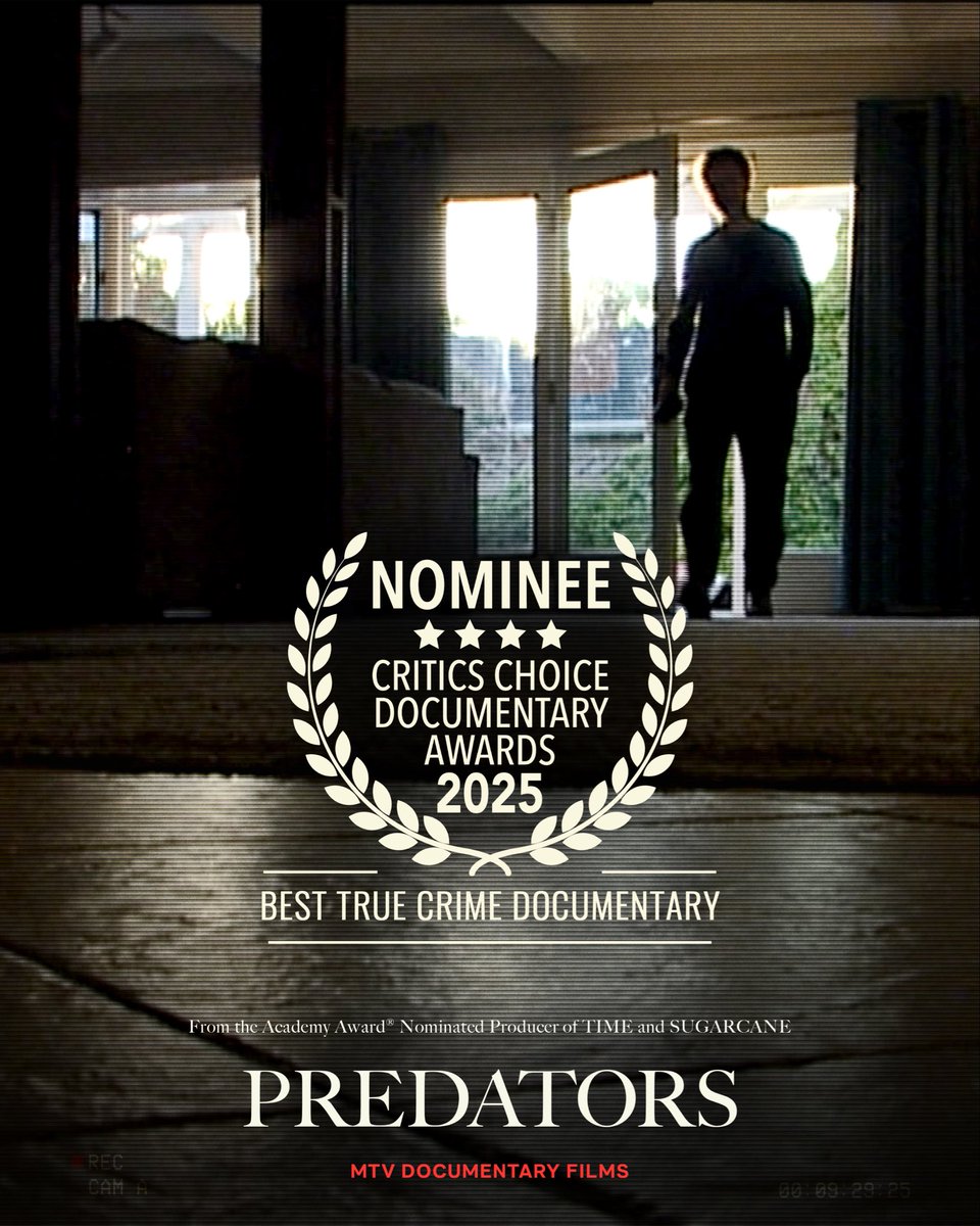 Honored to share that PREDATORS has been nominated for Best True Crime Documentary at the @criticschoice Documentary Awards.