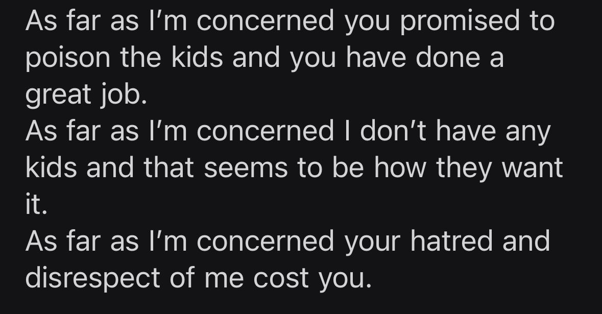 If anyone has questions about why I might be No Contact with my Dad, this is a small example of the most recent email from him to my mom, who he cheated on after 51yrs with the neighbor and married 6 months later. We used to be bff’s, until he lost his goddamn sense.