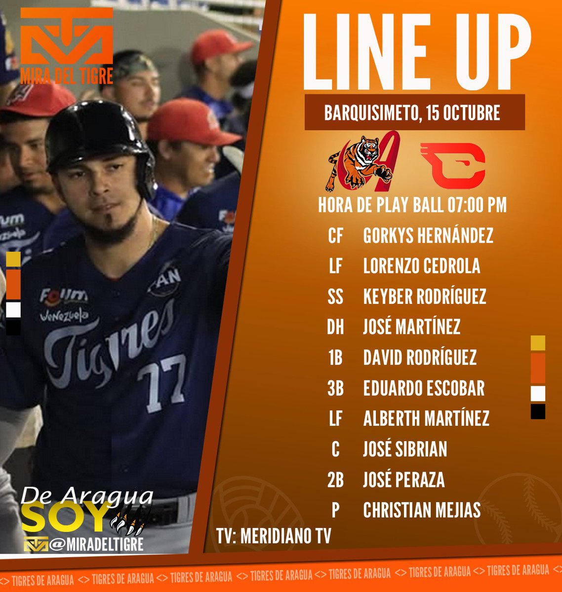 Así saltarán al terreno los Tigres de Aragua en el juego inaugural en Barquisimeto frente a Cardenales de Lara.

#ArribaTigres
#TigresDeAragua #DeAraguaSoy